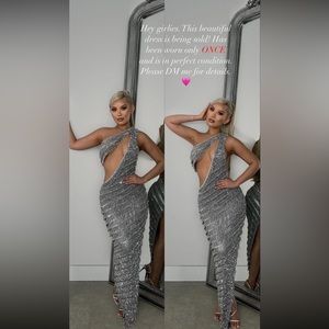 Silver Birthday dress from Alglist (Rich Girl Maxi)